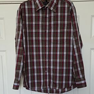 Armani Red and White plaid shirt. Size 16.5